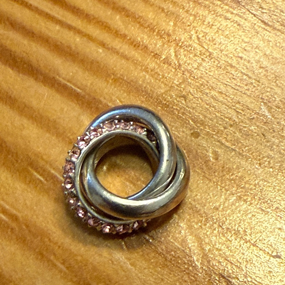 Chamilia sterling silver and pink crystal charm, pre-owned, condition 10/10
